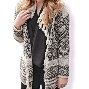 ✨ J. Jill | Willow Fair Fringe Marled Knit Cardigan small